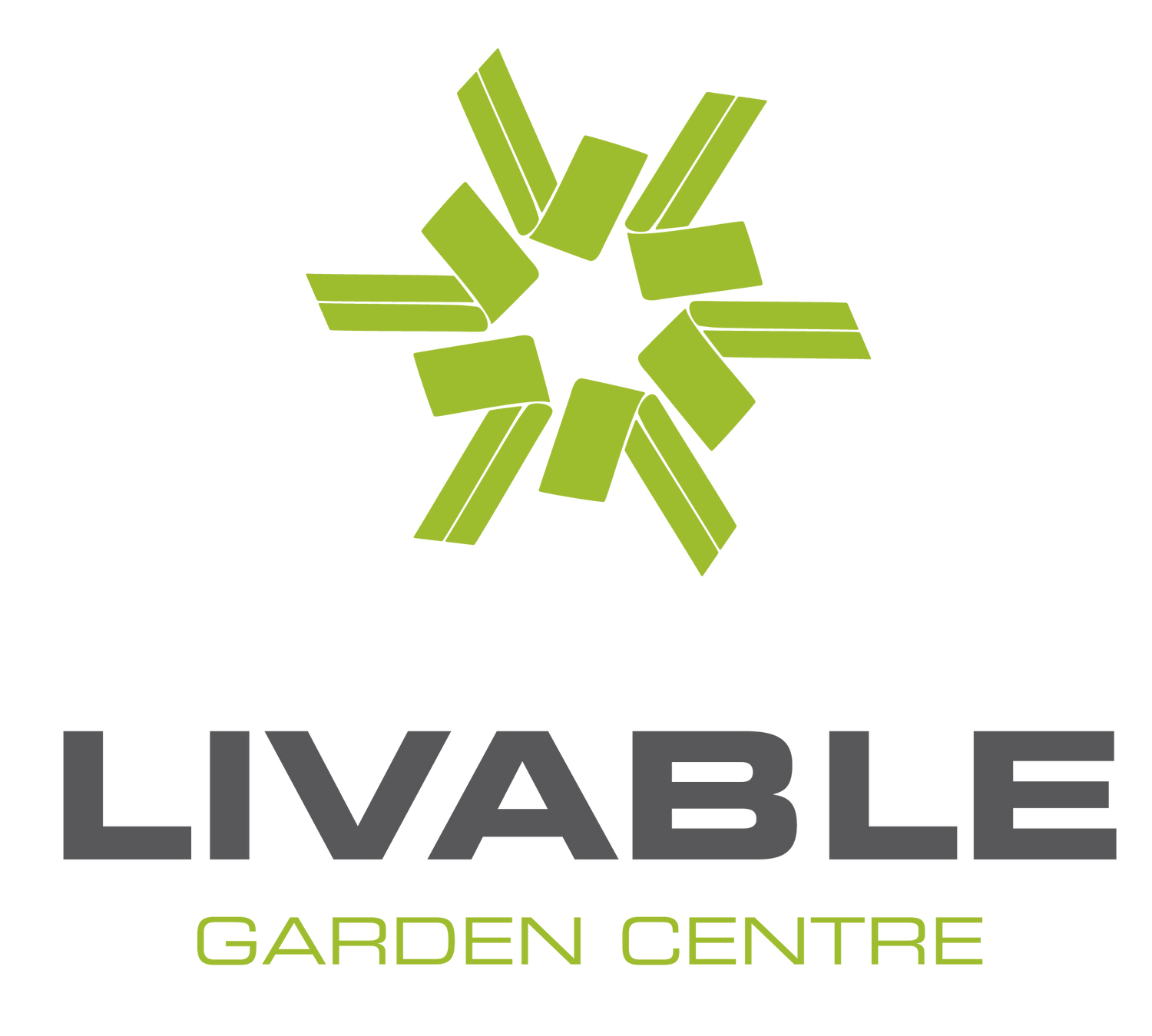 Green and white square Livable Garden Centre logo